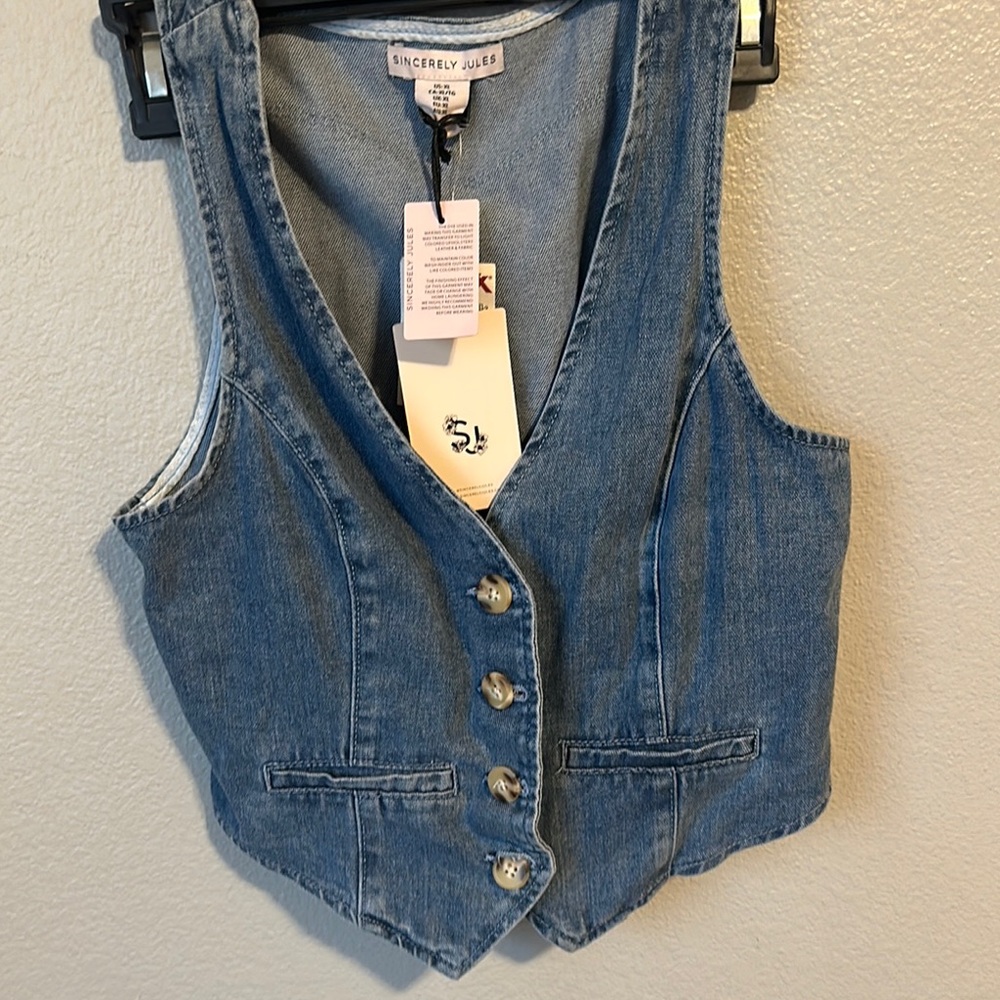 Sincerely Jules Blue Denim Vest